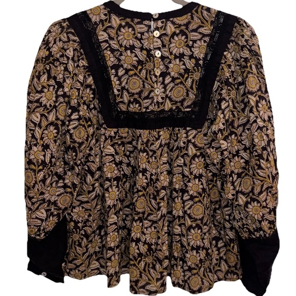 Anthropologie Cleobella Rafia Blouse Women’s Sz M Balloon Sleeves Peasant Boho - Picture 4 of 15